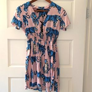Nooworks Sylvia Blue Tigers Dress